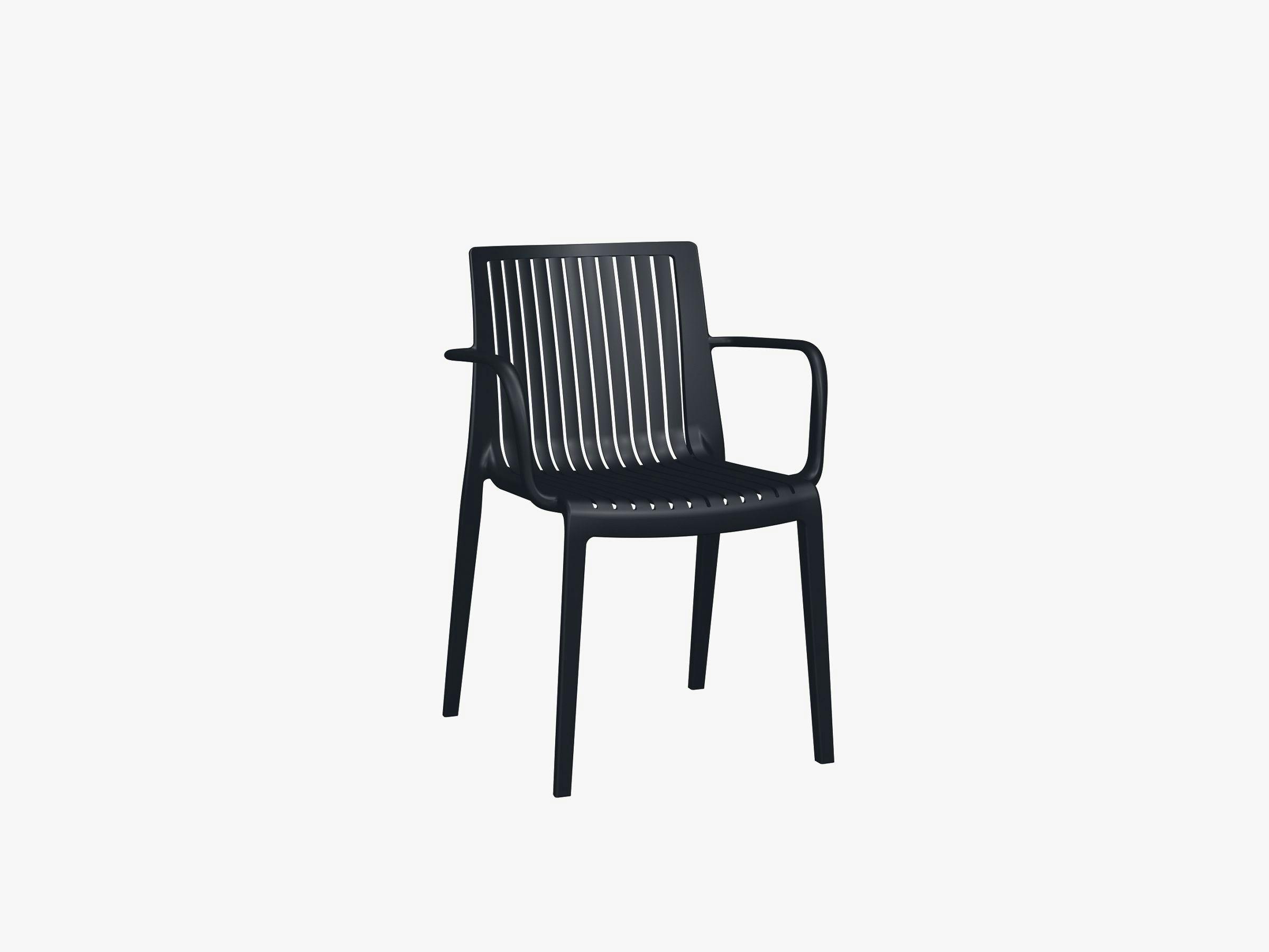 Milos Dining Chair, Nesting - Charcoal