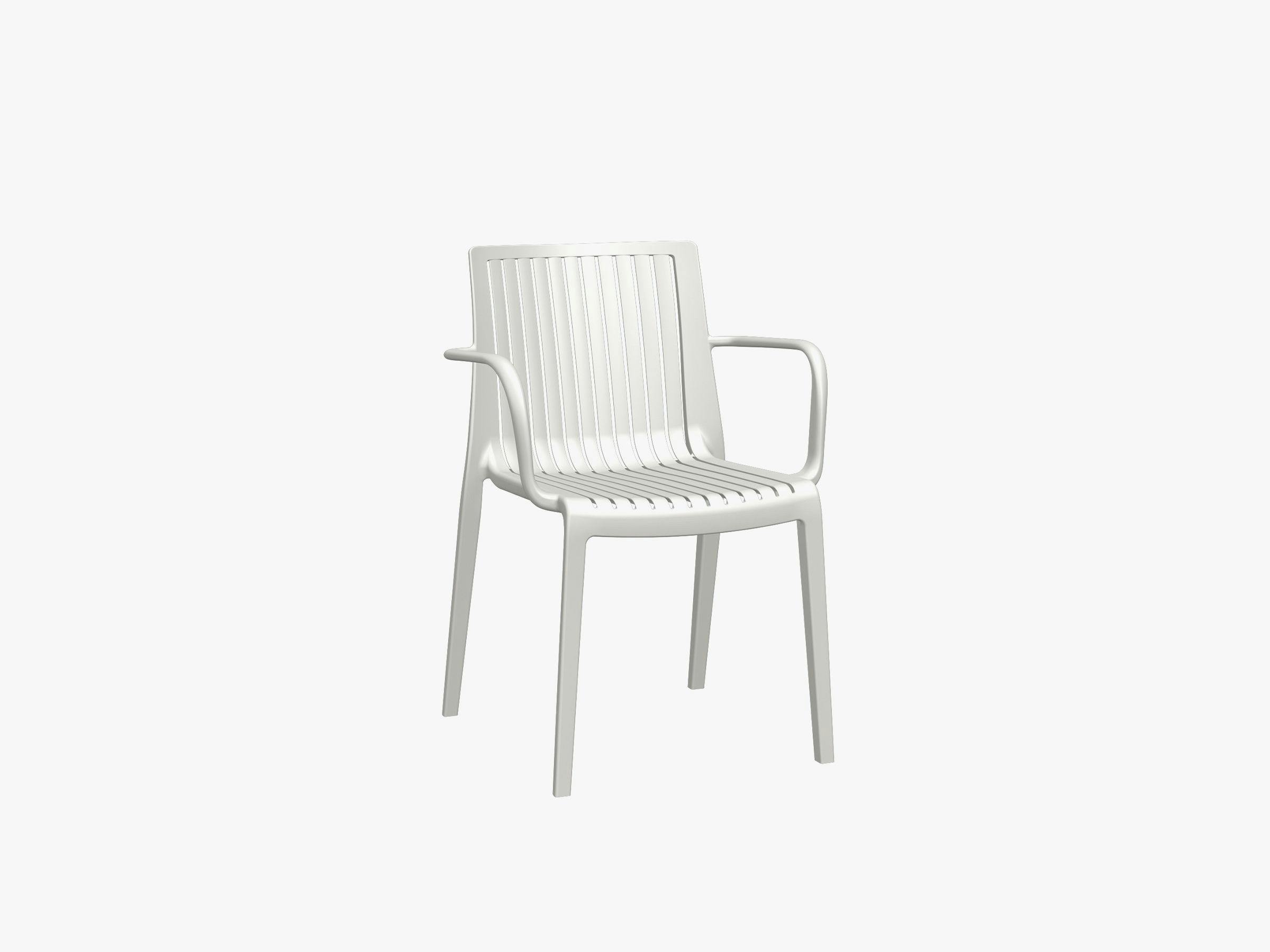 Milos Dining Chair, Nesting - White